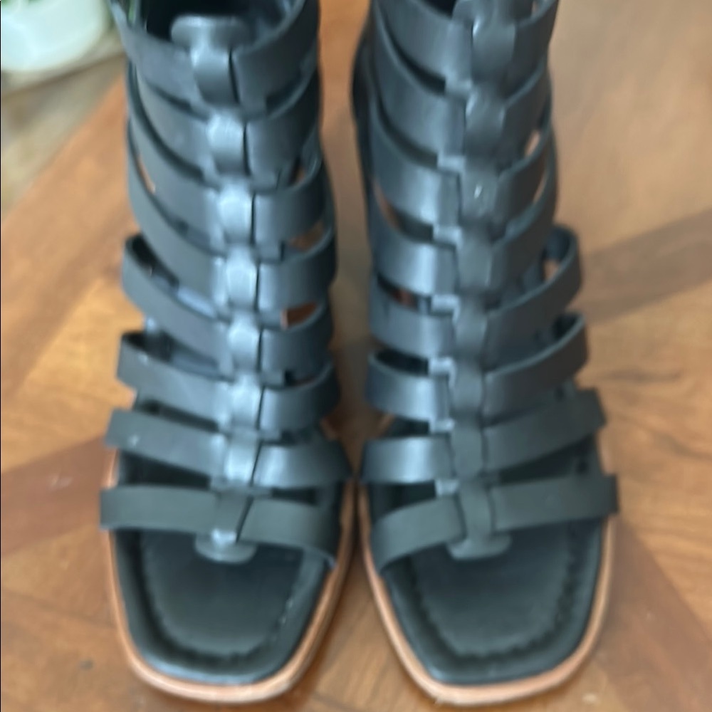 Sofft Black Sandals with Chunky Sole